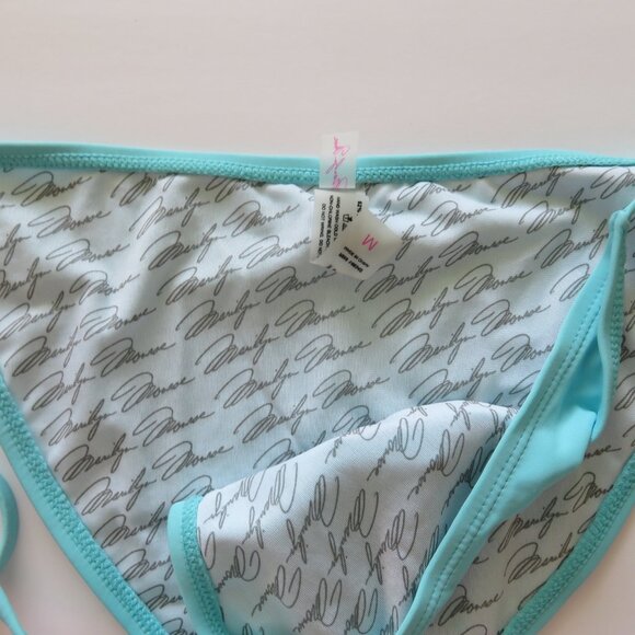 (#U-2) MARILYN MONROE Teal BOHO Swim BIKINI Bottom Size M - Picture 4 of 7